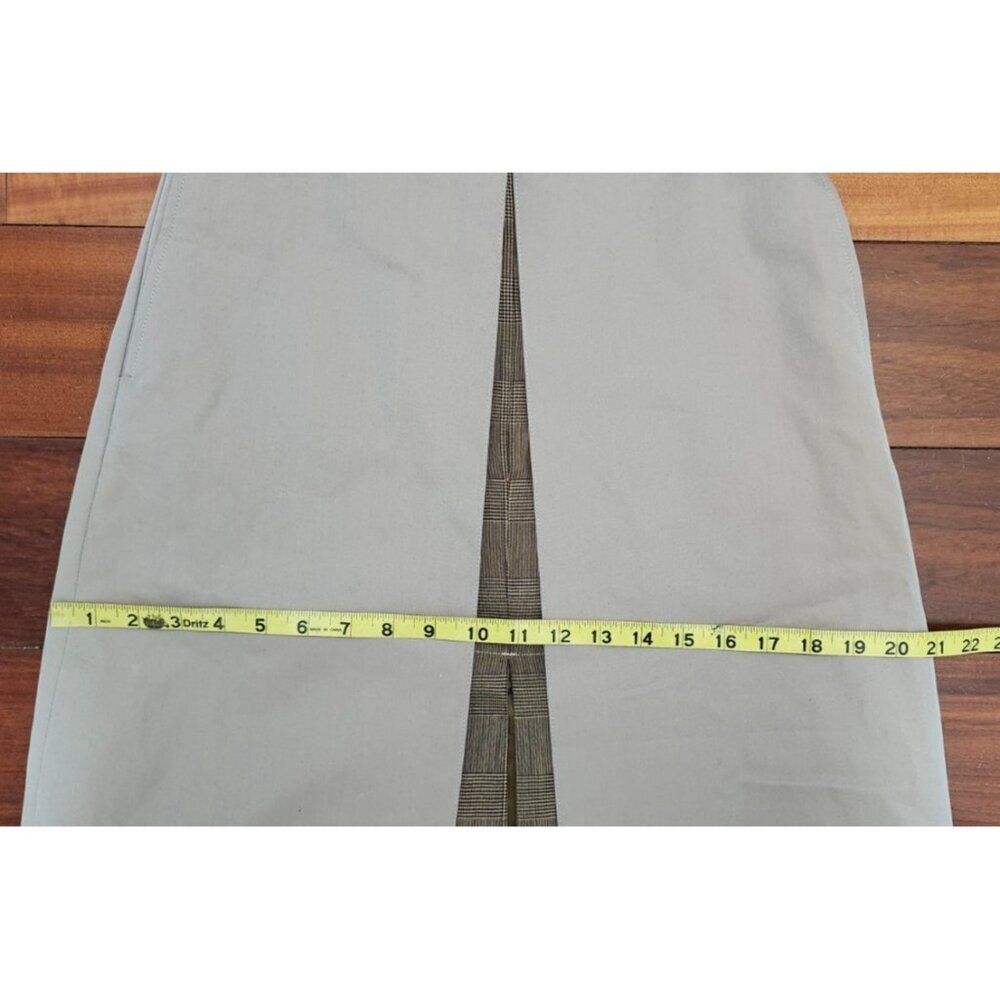 EFTYCHIA Ventile Beige Midi Skirt Straight Plaid Insert Belted UK 10 - Picture 7 of 13